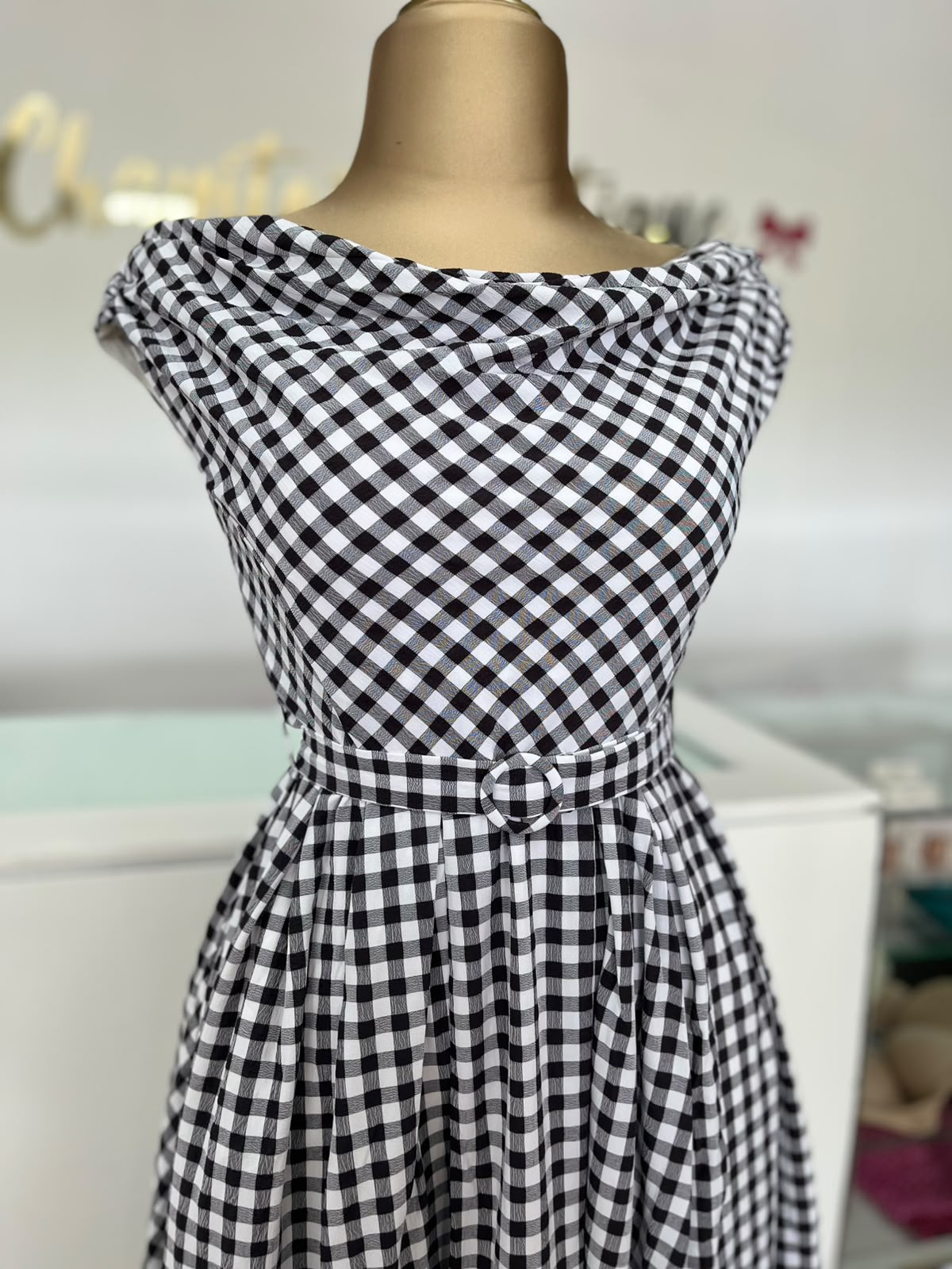 VESTIDO CUADRAS MD6550