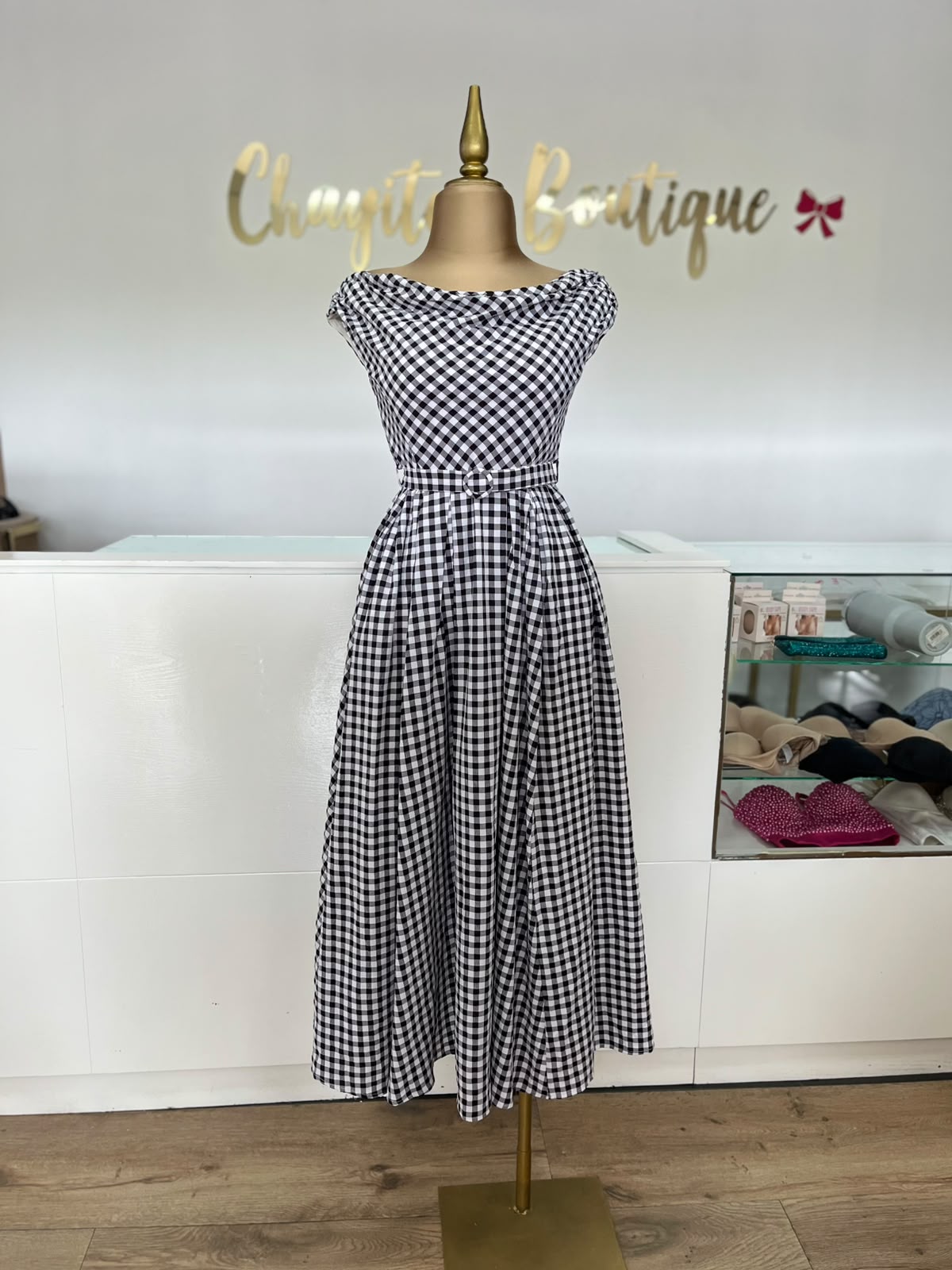 VESTIDO CUADRAS MD6550
